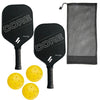 CORE Graphite Pickleball Paddles, Set of 2 - with Equipment Including Racket Bag and 3 Balls - Essentials for Beginner and Pros - Indoor and Outdoor Use for Women and Men - CORE Pickleball