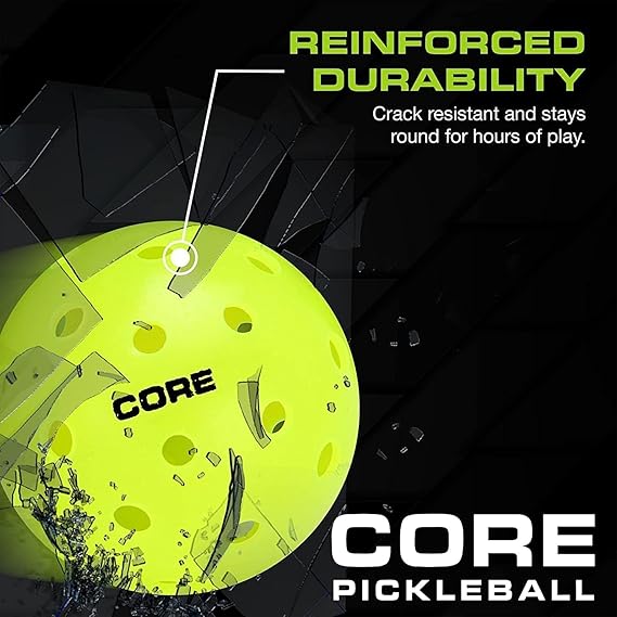 CORE Pickleball Outdoor - Set of 4 Balls with 40 Holes |  USA Pickleball Approved