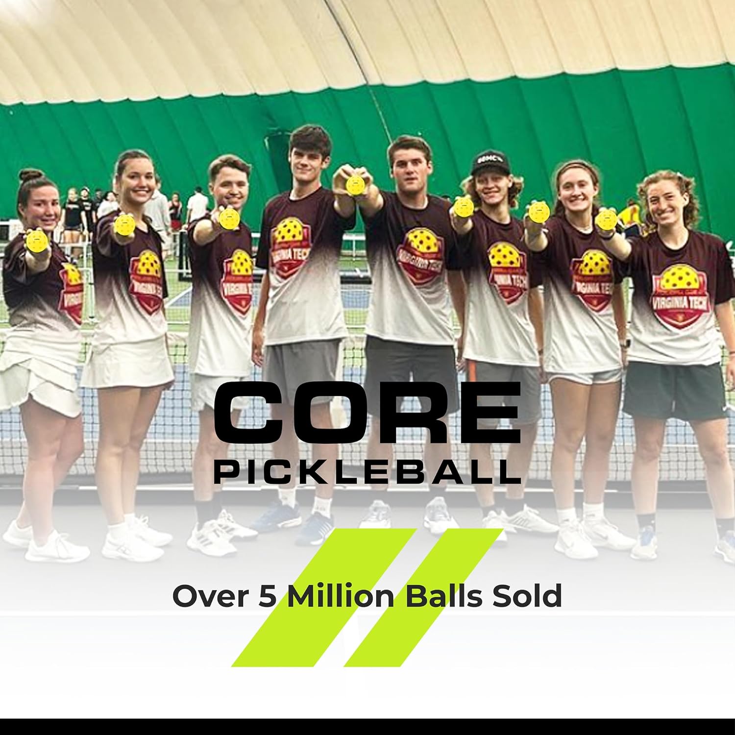 Pickleball for All | 40 Hole Injection Molded, Vibrant Yellow, Durable CORE Pickleballs for Beginners | Built to USAPA Specifications