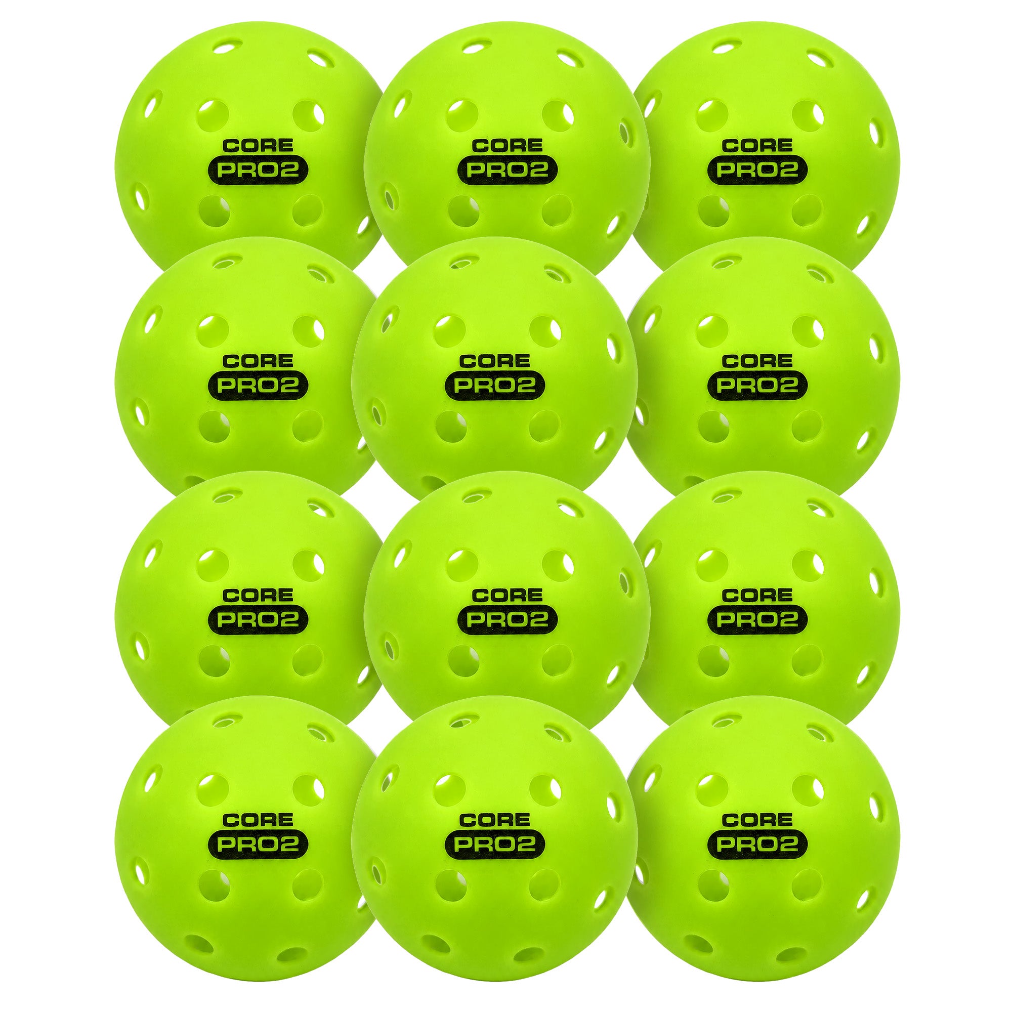 CORE PRO2 Pickleball Balls | 40-Hole Outdoor Textured Lime Green
