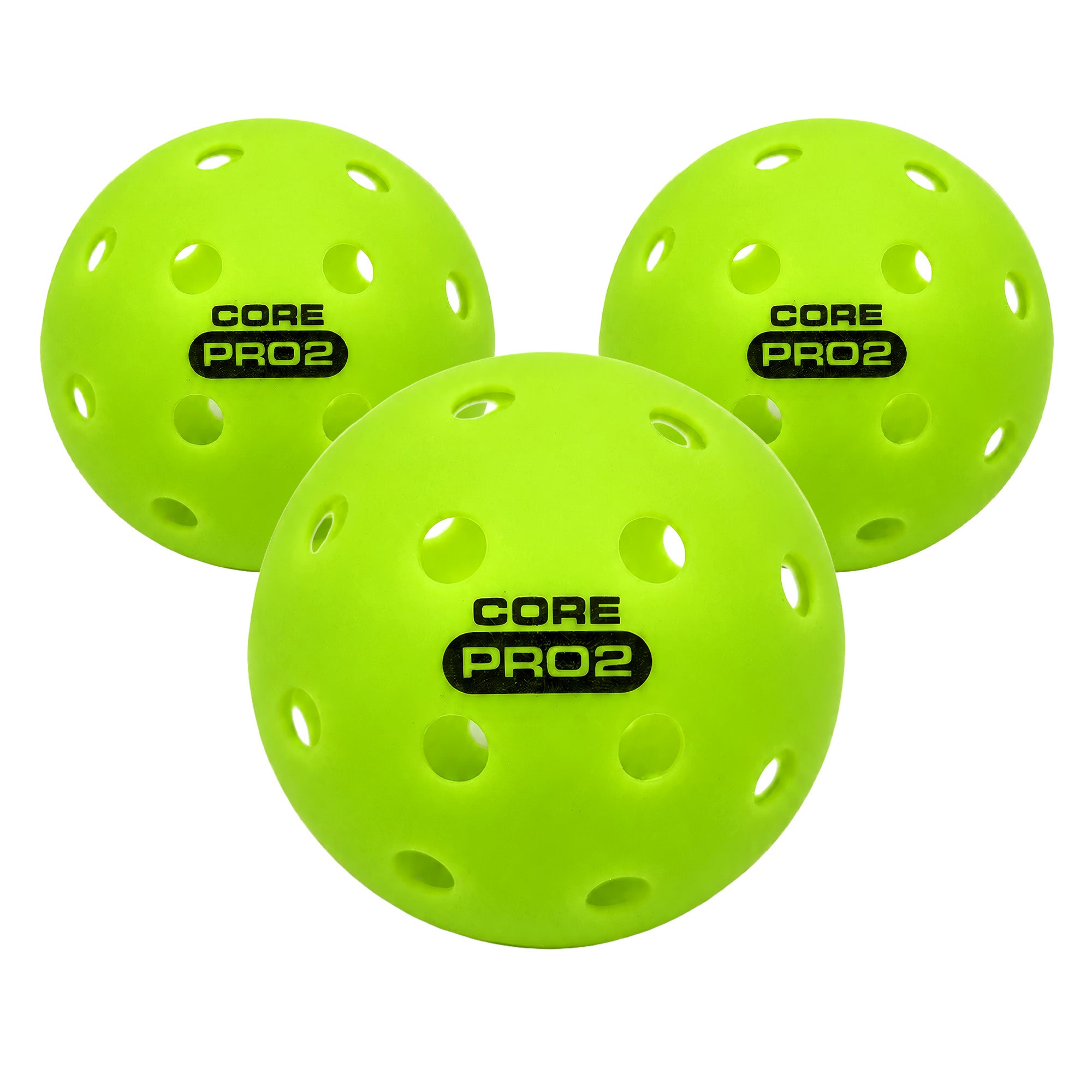 CORE PRO2 Pickleball Balls | 40-Hole Outdoor Textured Lime Green