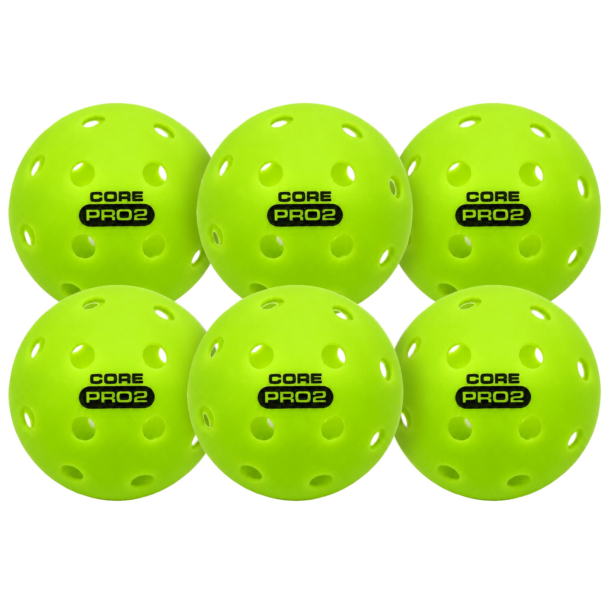 CORE PRO2 Pickleball Balls | 40-Hole Outdoor Textured Lime Green