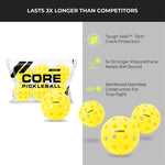 Pickleball for All | 40 Hole Injection Molded, Vibrant Yellow, Durable CORE Pickleballs for Beginners | Built to USAPA Specifications - CORE Pickleball