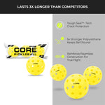 Pickleball for All | 40 Hole Injection Molded, Vibrant Yellow, Durable CORE Pickleballs for Beginners | Built to USAPA Specifications - CORE Pickleball