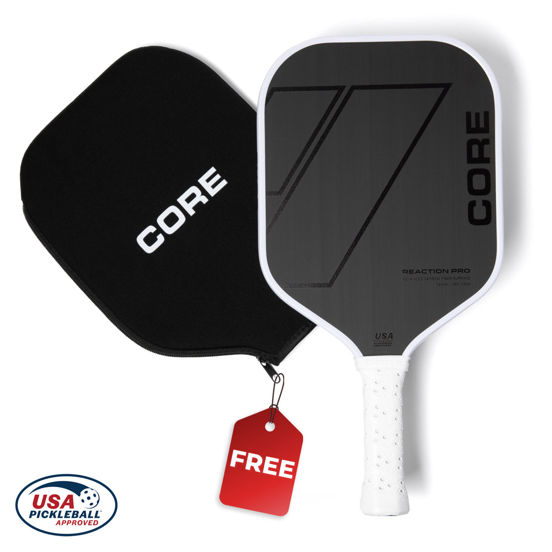 CORE Reaction Pro Pickleball Paddle | T700 Carbon Fiber Surface | MX-1000 | 16mm Thickness / Two Paddles - CORE Pickleball