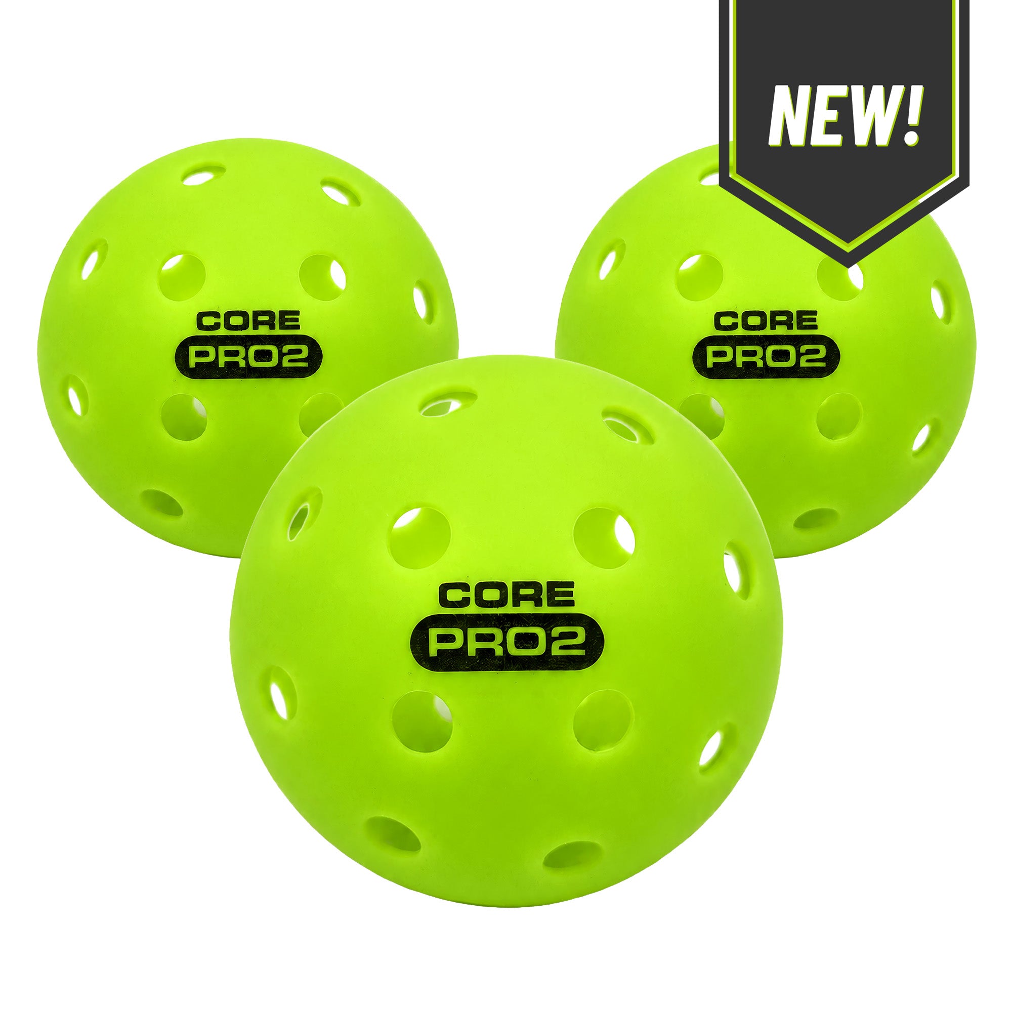CORE PRO2 Pickleball Balls | 40-Hole Outdoor Textured Lime Green