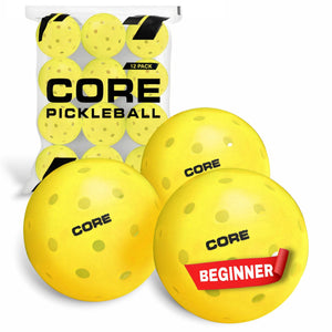 Pickleball for All | 40 Hole Injection Molded, Vibrant Yellow, Durable CORE Pickleballs for Beginners | Built to USAPA Specifications - CORE Pickleball