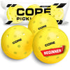 Pickleball for All | 40 Hole Injection Molded, Vibrant Yellow, Durable CORE Pickleballs for Beginners | Built to USAPA Specifications - CORE Pickleball