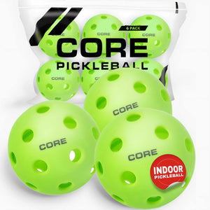 CORE Indoor Neon Green 26 Hole Pickleballs - 6 Pack - CORE Pickleball