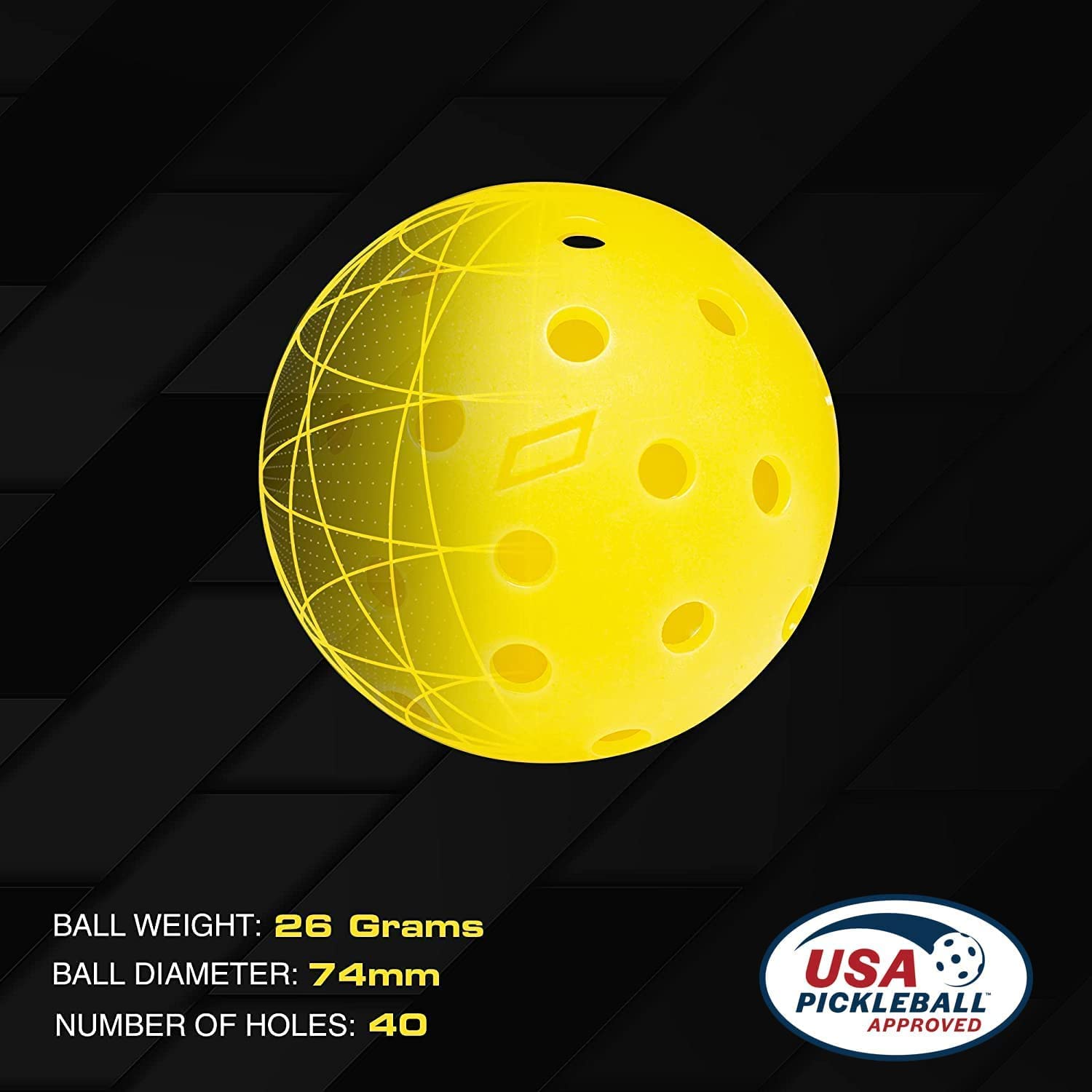 IMPACT Yellow CORE Pickleball - Hybrid | Outdoor - CORE Pickleball