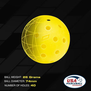 IMPACT Yellow CORE Pickleball - Hybrid | Outdoor - CORE Pickleball