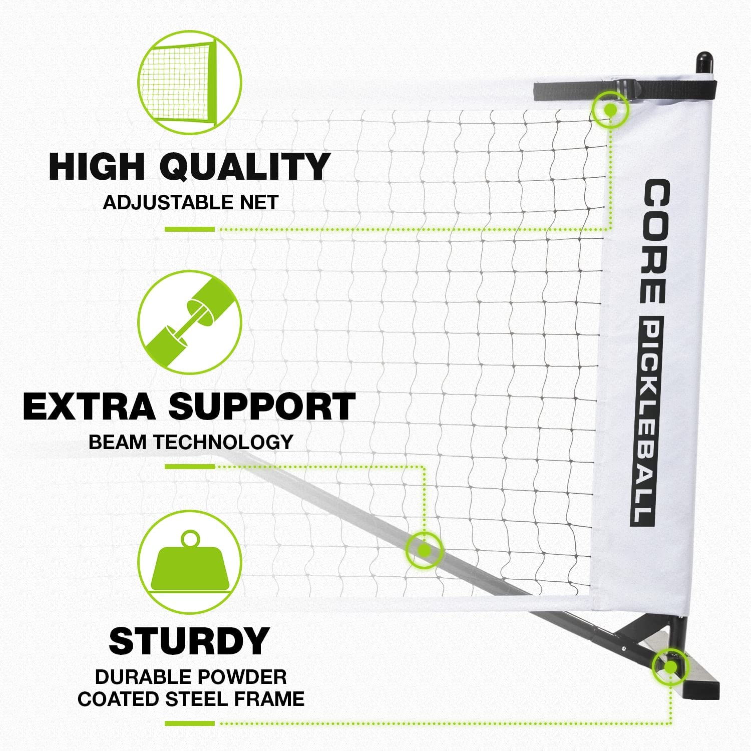 Regulation Size Portable Pickleball Net System - CORE Pickleball