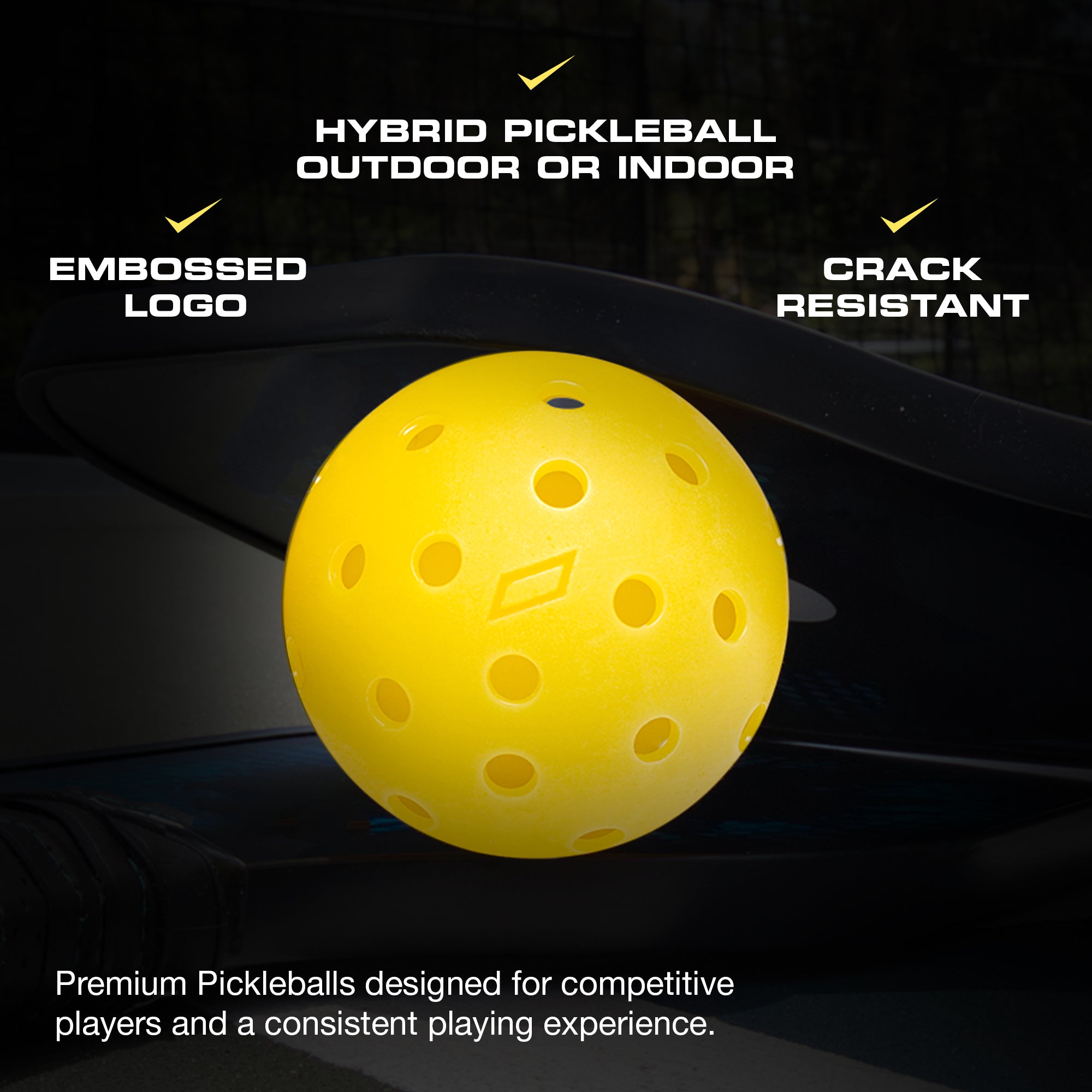 IMPACT Yellow 100 Pack | Practice Hybrid Balls | Great for Drilling Instruction - CORE Pickleball