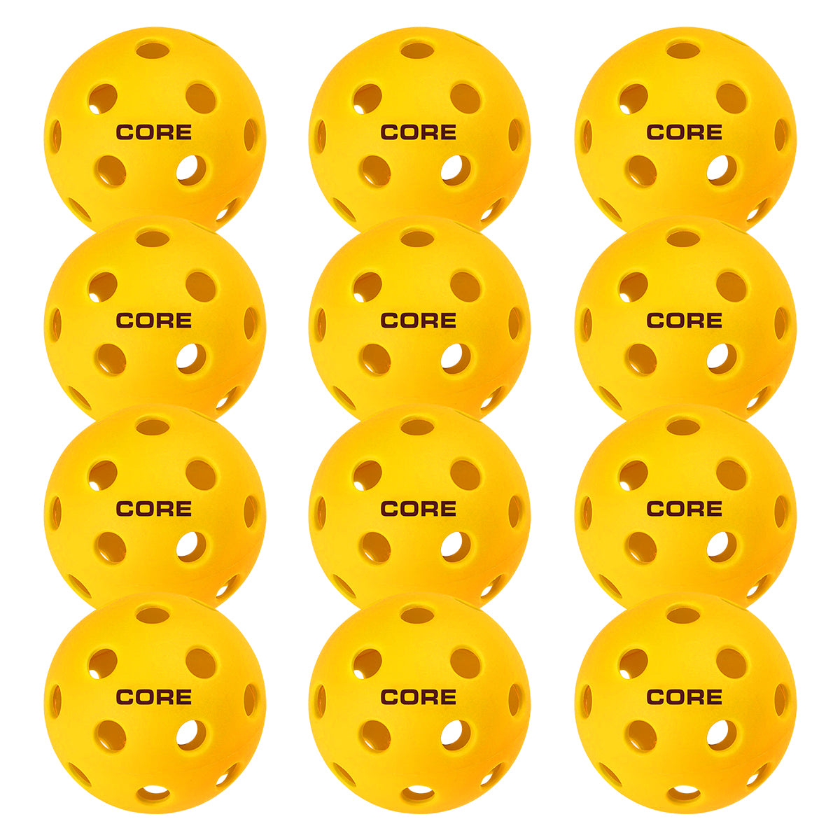 CORE - Indoor Yellow 26 Hole Pickleballs - CORE Pickleball